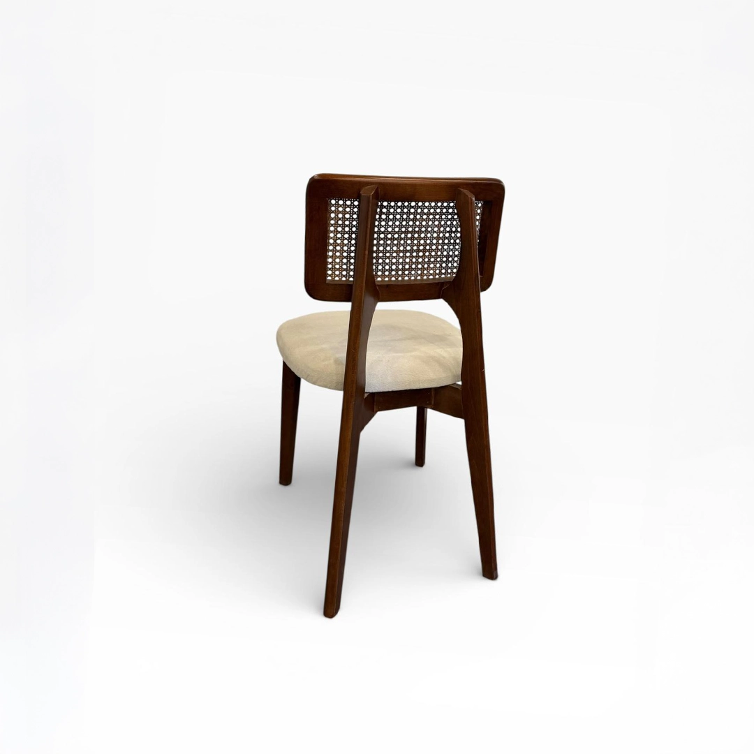 Zion Ahşap Sandalye | Hasır Detaylı Modern Klasik Yemek Sandalyesi