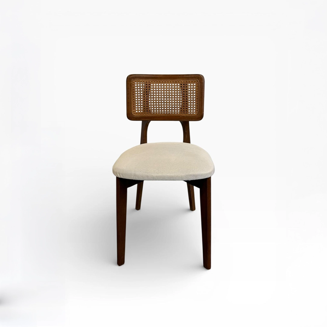 Zion Ahşap Sandalye | Hasır Detaylı Modern Klasik Yemek Sandalyesi