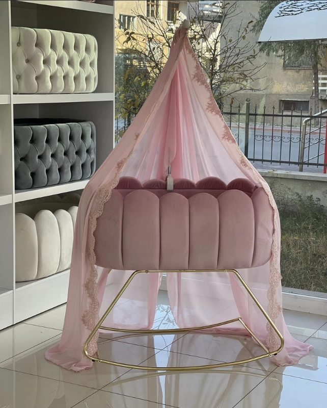 Anne Yanı Lüks Beşik Pembe