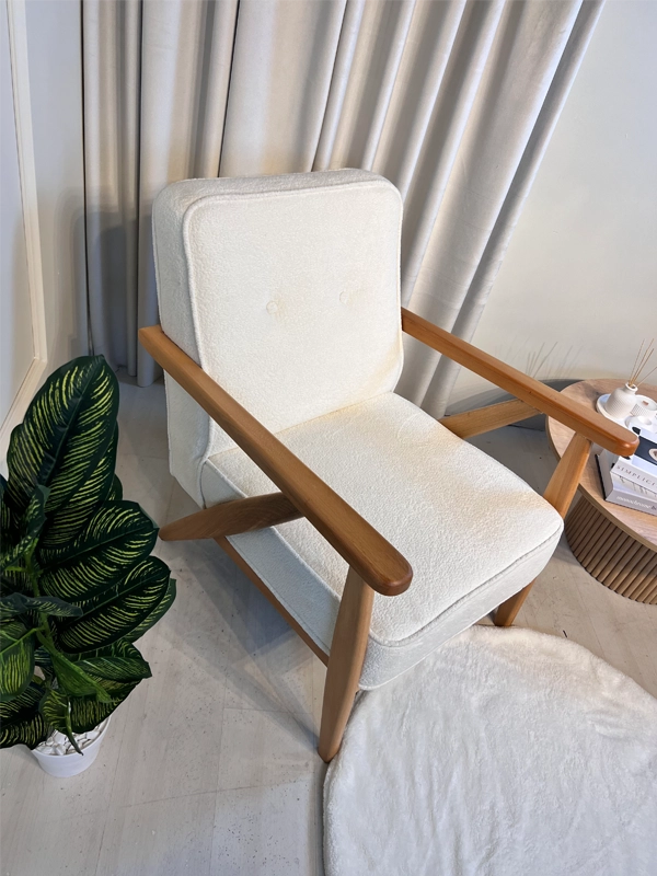 Modern ve Şık Love Naturel Berjer - Beyaz Renk