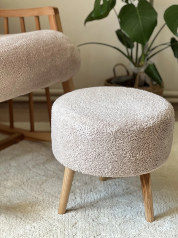 Sallanan Ahşap Berjer Koltuk Teddy - Latte